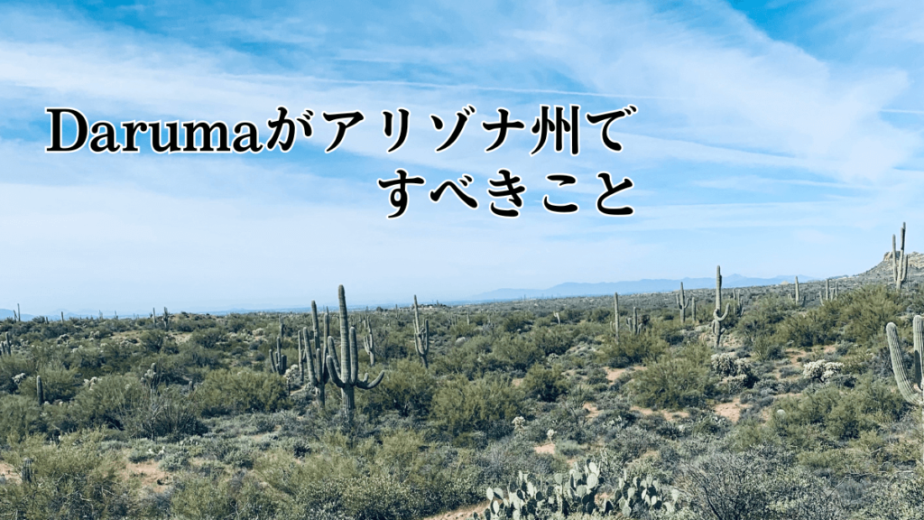 アリゾナ州でDarumaがすべきこと