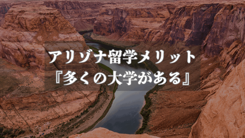 【アリゾナでの留学メリット】多くの大学がある